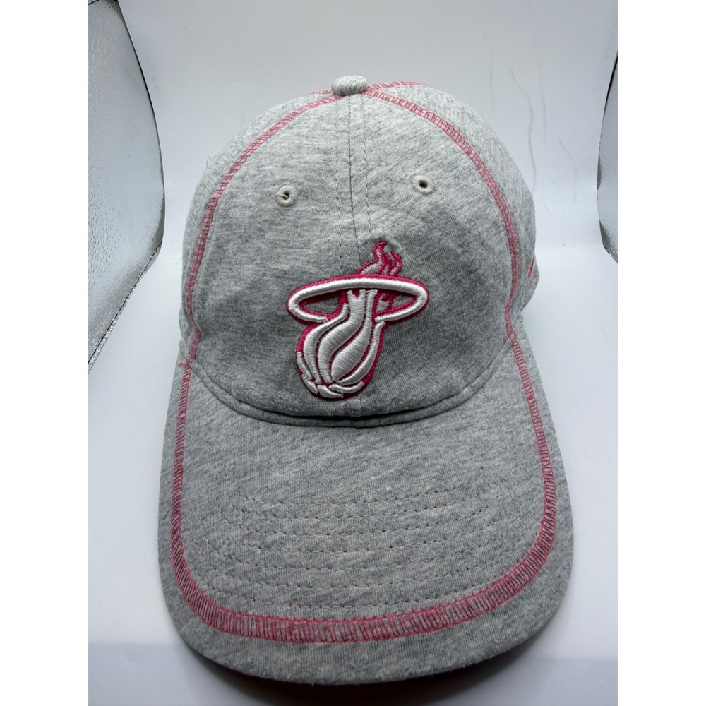 New Era Miami Heat 9TWENTY Hat Womens‎ Gray Pink Jersey Knit Adjustable Cap NBA